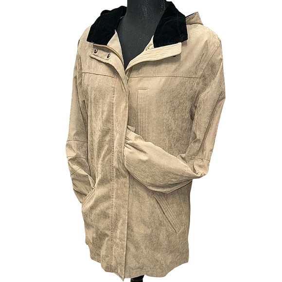 ST. JOHNS BAY Tan Hooded Outdoor Jacket Oversized Fit Mid-length Parka Sz Small - Picture 4 of 16